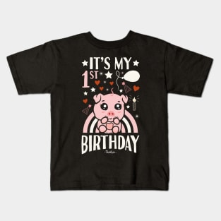 It's My 1st Birthday Pig Kids T-Shirt
